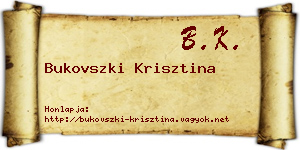 Bukovszki Krisztina névjegykártya