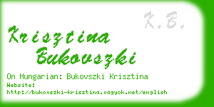 krisztina bukovszki business card